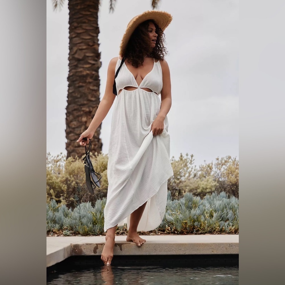 NWT Anthropologie Gauzy Cutout Cover-Up Maxi Dress Size XL